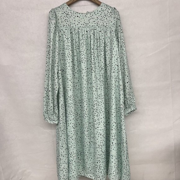 NEW No Belt S Small Womens Ann Taylor Flecked Belted Flare Dress in Spring Dew - Picture 2 of 4